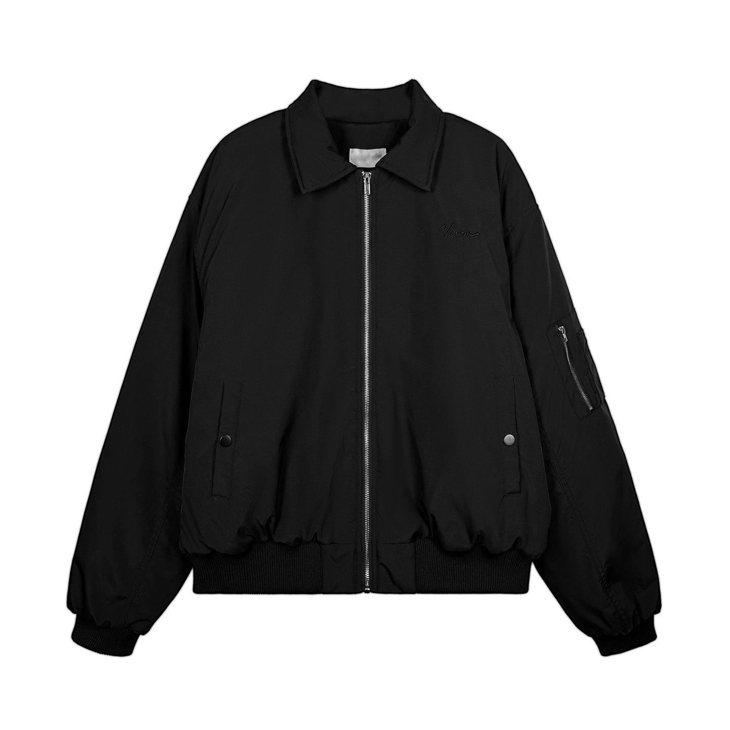 【25s Jul.】Bomber-Style Pilot Jacket with Turn-Down Collar