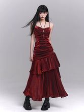 【25s Jul.】Dark Red Strap Evening Dress