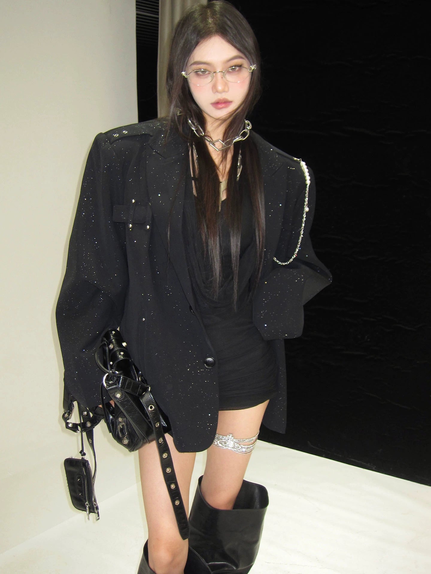 【25s Sep.】Light Luxury Starry Sky Glitter Suit Jacket