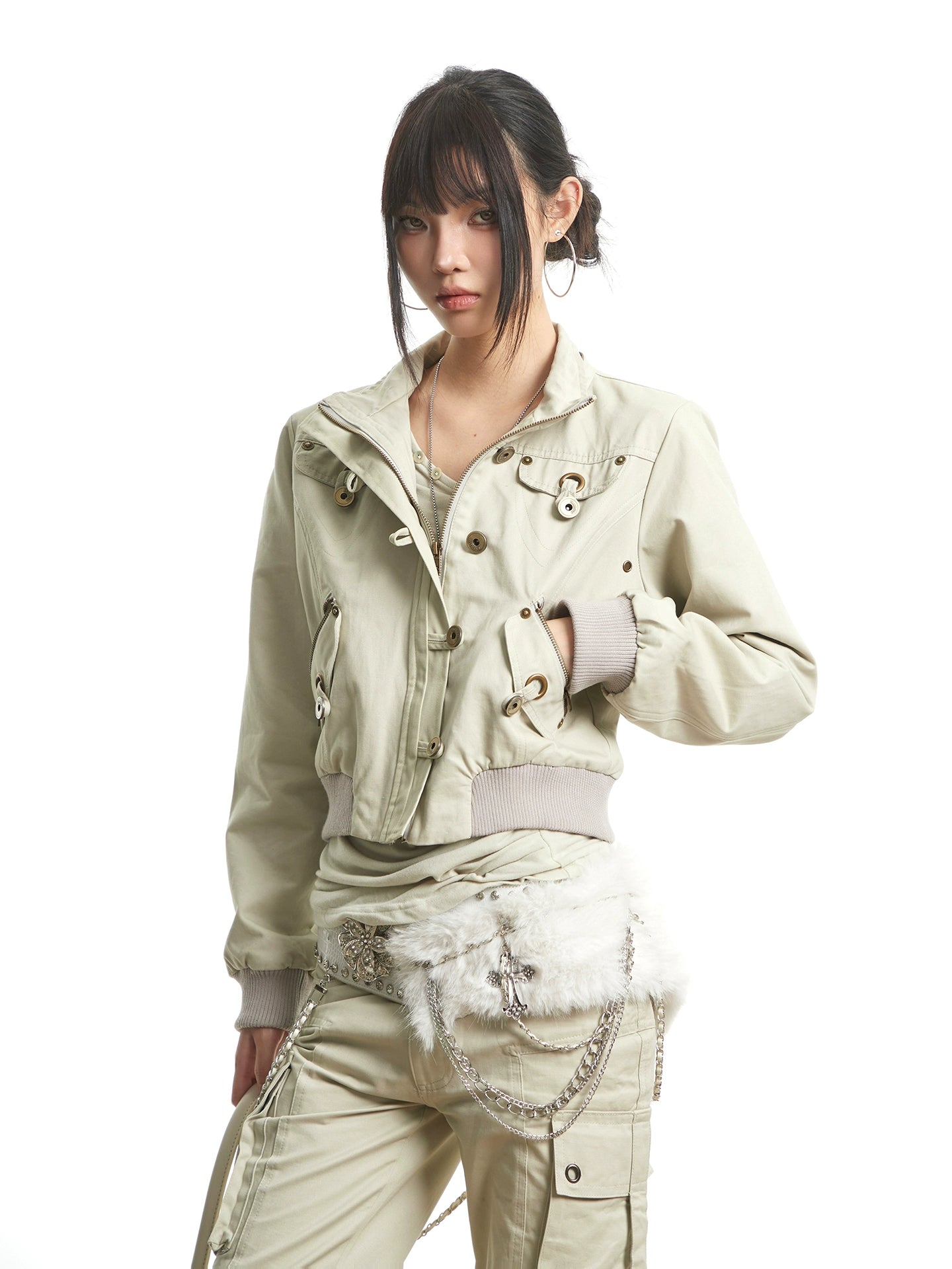 【25s Oct.】Vintage Hooded Fur Collar Jacket