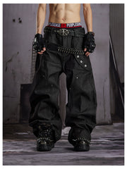 Double Waist Raw Denim Jeans