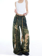 【25s Jul.】American High Street Ripped Thick Waistband Jeans