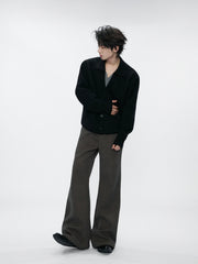 Double V-Neck Contrast Layered Sweater