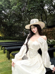 【25s Aug.】Lace Panel Corset-Style Midi Dress