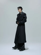 【25s Nov.】Long Patchwork Leather Casual Trench Coat