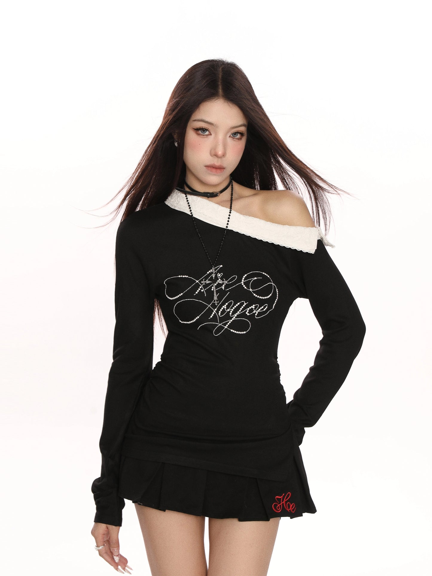 【25s Feb.】Pearl Accent Off Shoulder Top