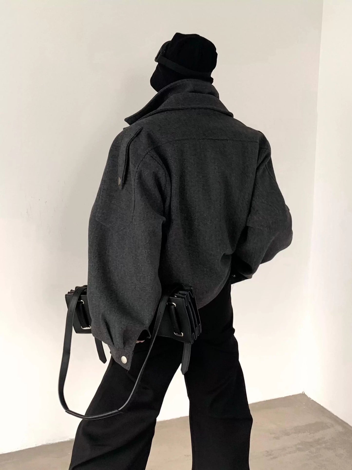【25s Jul.】Deconstructed Grey Wool Cropped Fitted Jacket