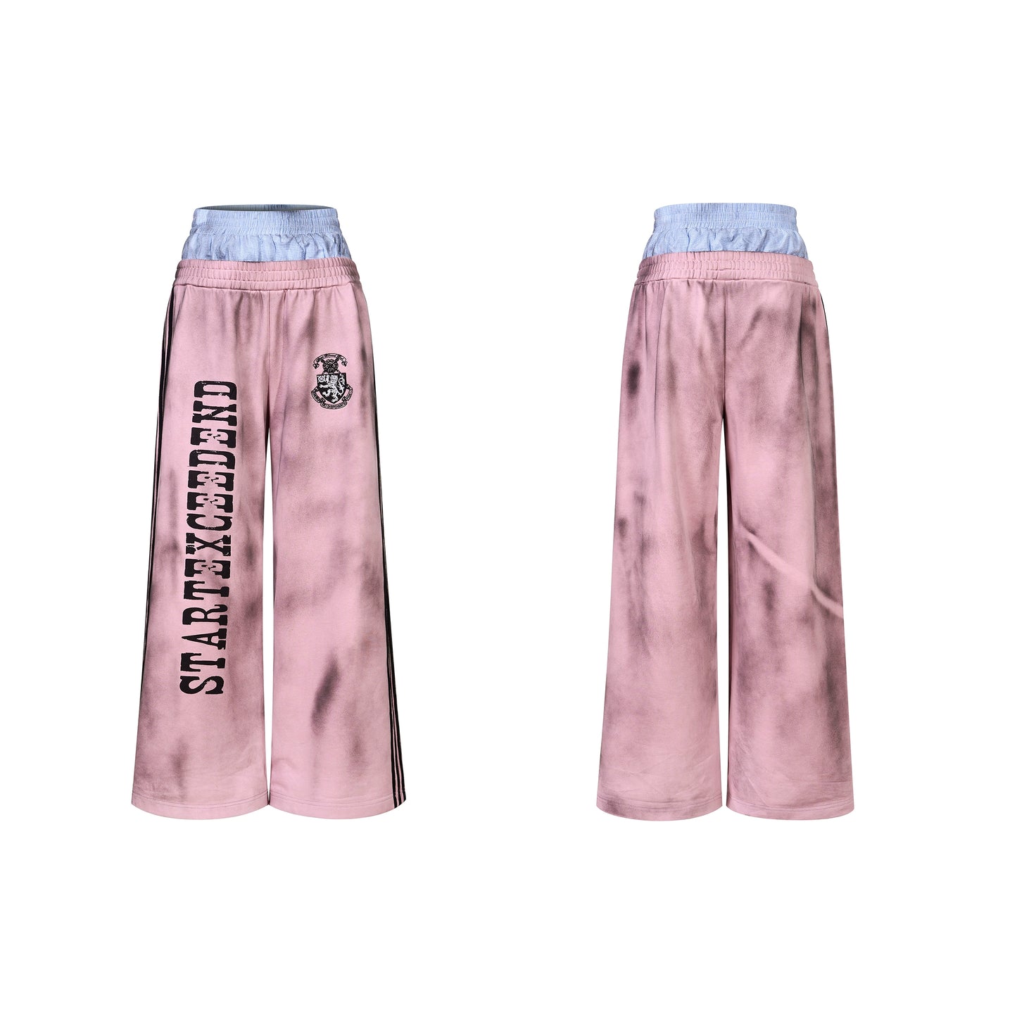 Dirty Pink Distressed Stand-up Collar Hoodie/Pants
