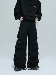 【25s Oct.】Casual Stand Collar Cropped Sweatshirt/Ribbon Pocket Pants