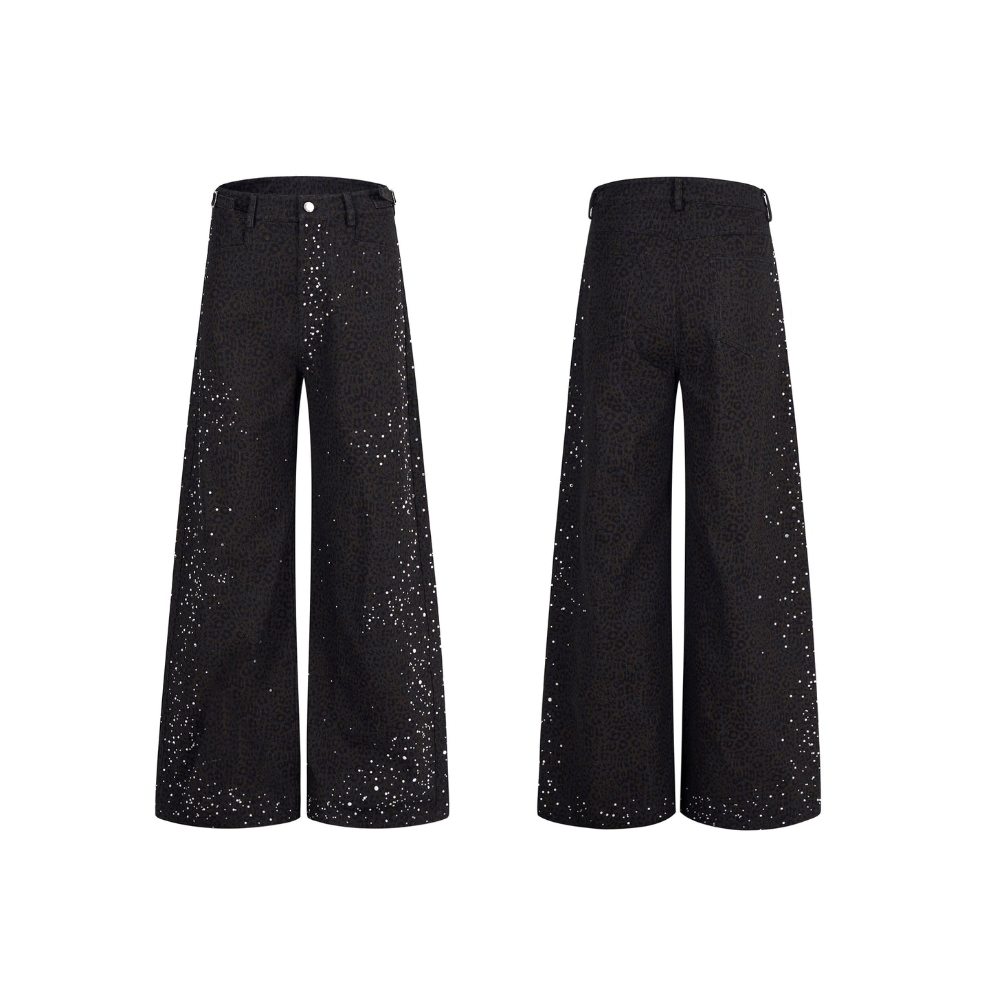 【25s Sep.】Leopard Print Pearl Rhinestone Jeans