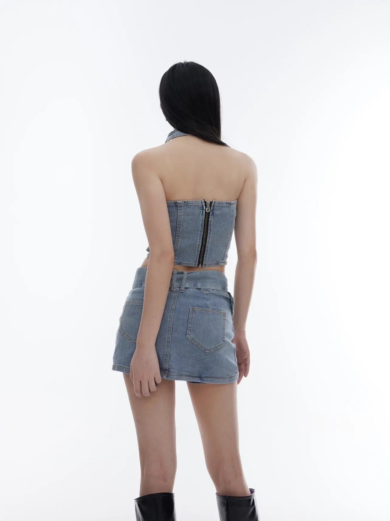 【23s August.】Trend Denim Vest Tight Skirt ArtsKoreanMan