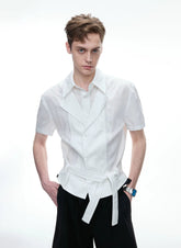 Layered Embroidered Linen Shirt