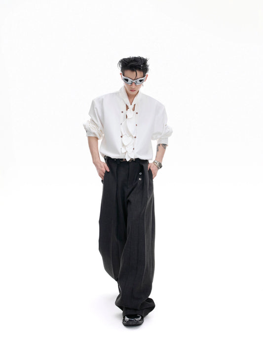 【25s Aug.】Scarf Neckline Ice Silk Shirt