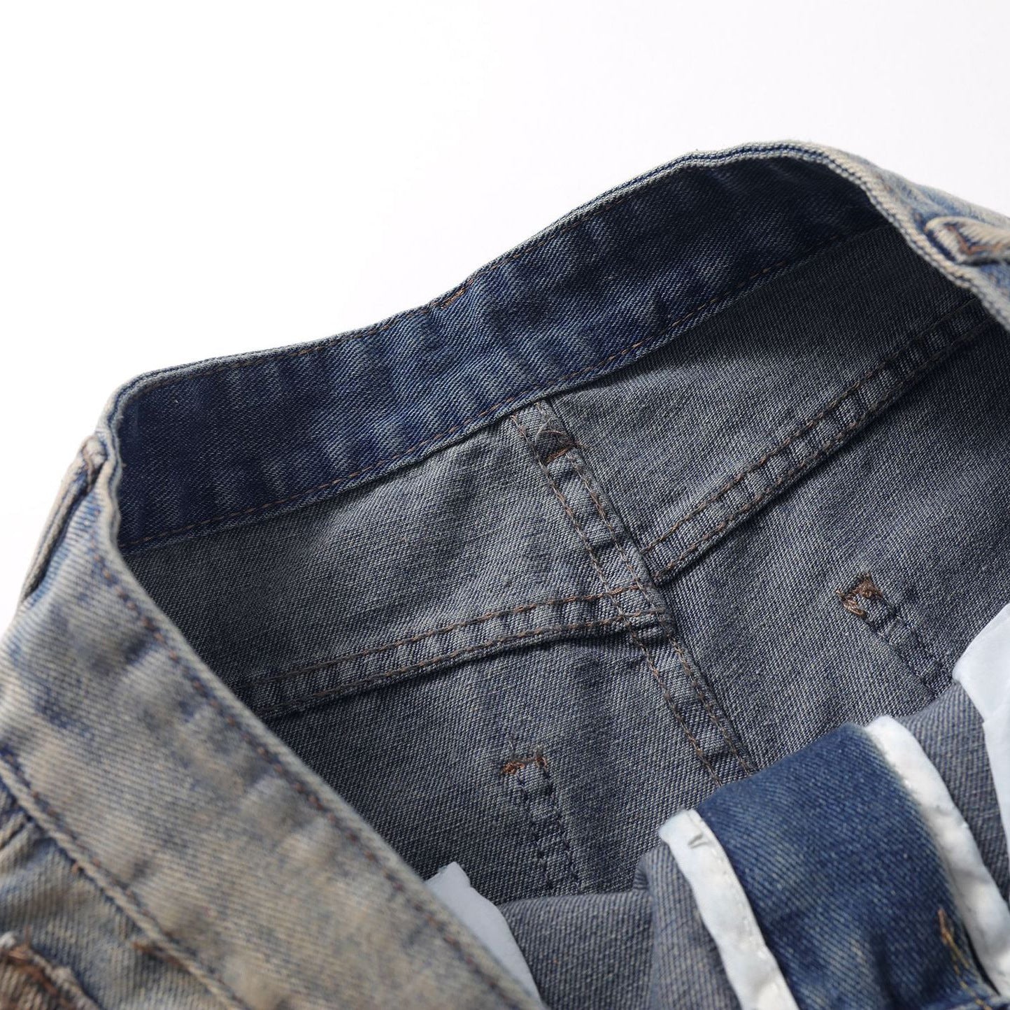 【25s Mar.】Personalized Camouflage Patchwork Loose Jeans