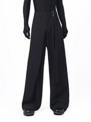 Korean Asymmetric Tie Wide-Leg Trousers