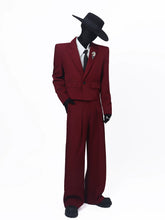 【26s May.】Metal Brooch Cropped Tailored Blazer + Pants