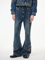 【26s Apr.】Distressed Studded Sequin Denim Set