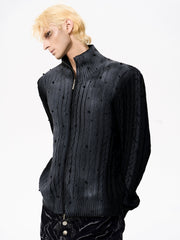 【25s Oct.】Gradient Cable-knit Hooded Sweater