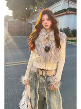【25s Dec.】Leopard Print Plush Patchwork Knit Sweater