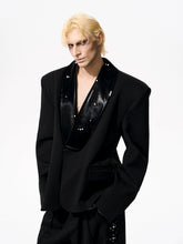 【25s Nov.】PU Leather Pearl-trimmed Suit/ Trousers