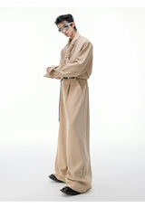 【25s Sep.】Scarf Shoulder Pad Shirt / Drape Wide-leg Pants