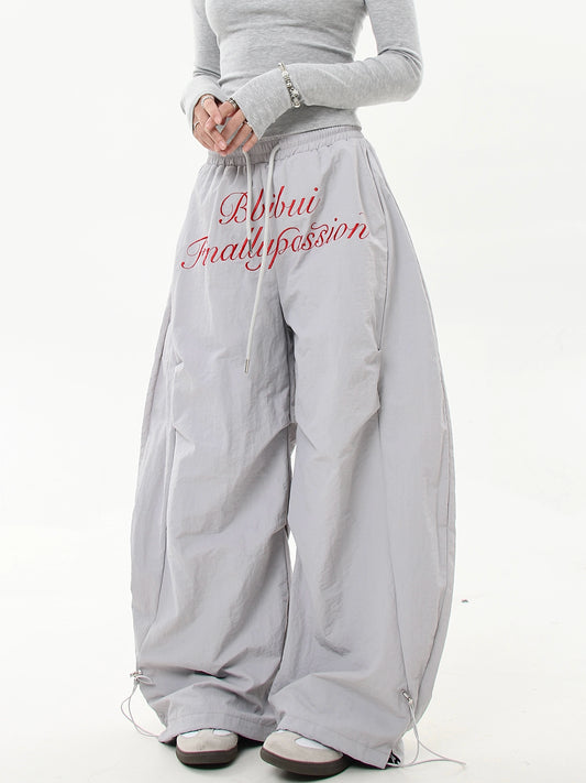 【25s Jul.】Lettering Embroidered Pleated Paratrooper Overalls