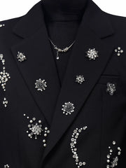 Embellished Black Tailored Blazer