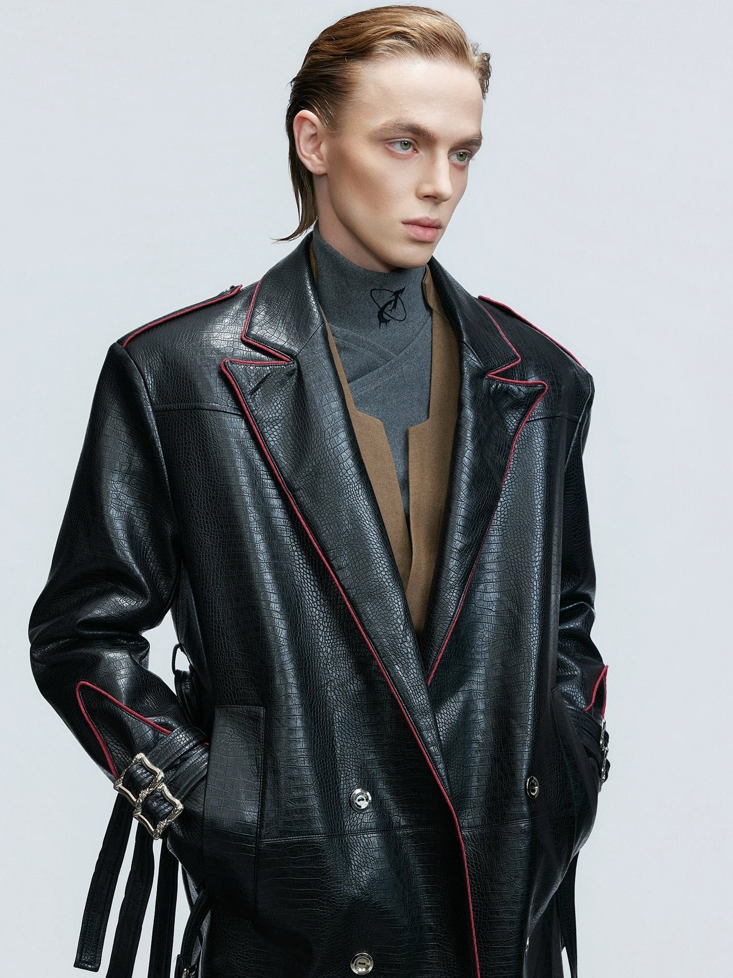 【25s Nov.】Heavy Deconstructed Crocodile Leather Coat