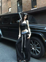 【26s Jan.】Boxing Velvet Curved Wide-Leg Denim Pants