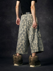 【25s Jun.】Leopard Print Ripped Pocket Cropped Pants
