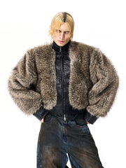 【25s Nov.】Faux Fur and Leather Thickened Cotton Jacket