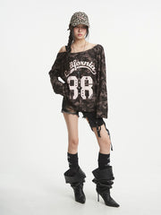 【25s Aug.】Camo Slanted Off-Shoulder Long Sleeve