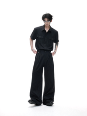Stripe Tie Layered Shirt / Trouser