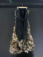 Animal Print Faux Fur Flared Pants