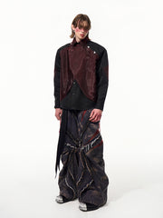 【25s Apr.】Mesh Stitching Shoulder Pad Long Sleeve Shirt