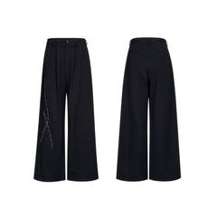 【25s Sep.】Patchwork Rhinestone Draped Suit Pants