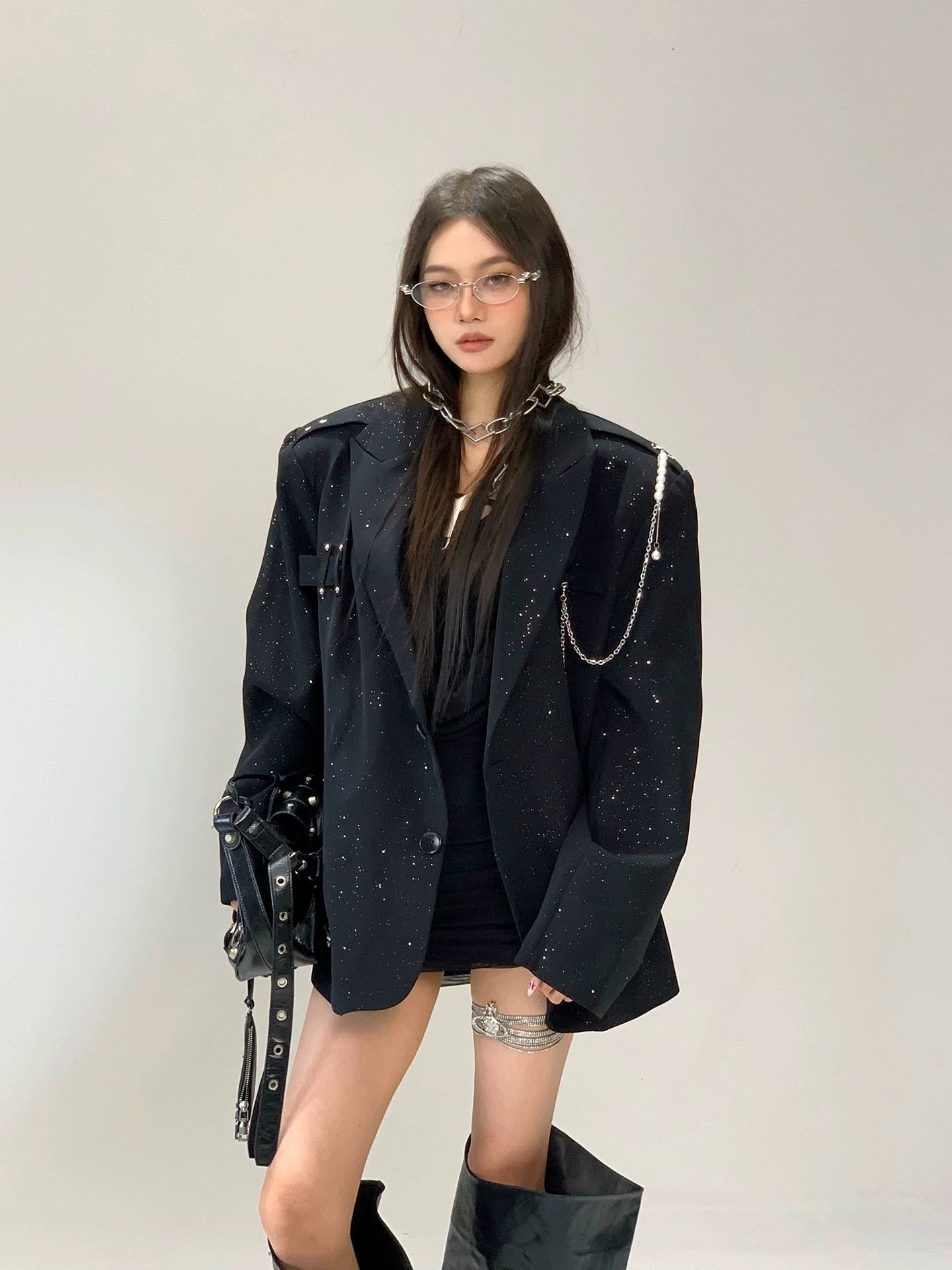 【25s Sep.】Light Luxury Starry Sky Glitter Suit Jacket