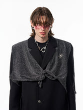 【25s Apr.】Layered Shiny Shawl Blazer