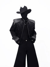 Rhinestone Fringe Cropped Blazer