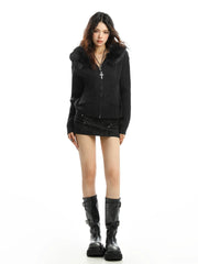 【25s Nov.】Korean Style Detachable Large Fur Collar Hooded Sweater