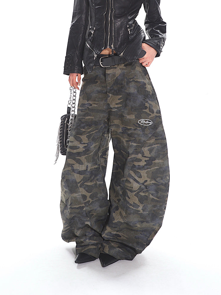 【25s Apr.】Washed Camouflage Scimitar Baggy Pants