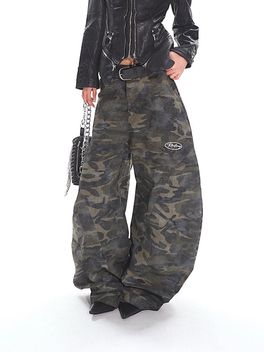 【25s Apr.】Washed Camouflage Scimitar Baggy Pants