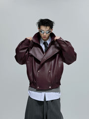 【25s Oct.】Luxurious Wild Lapel Leather Jacket