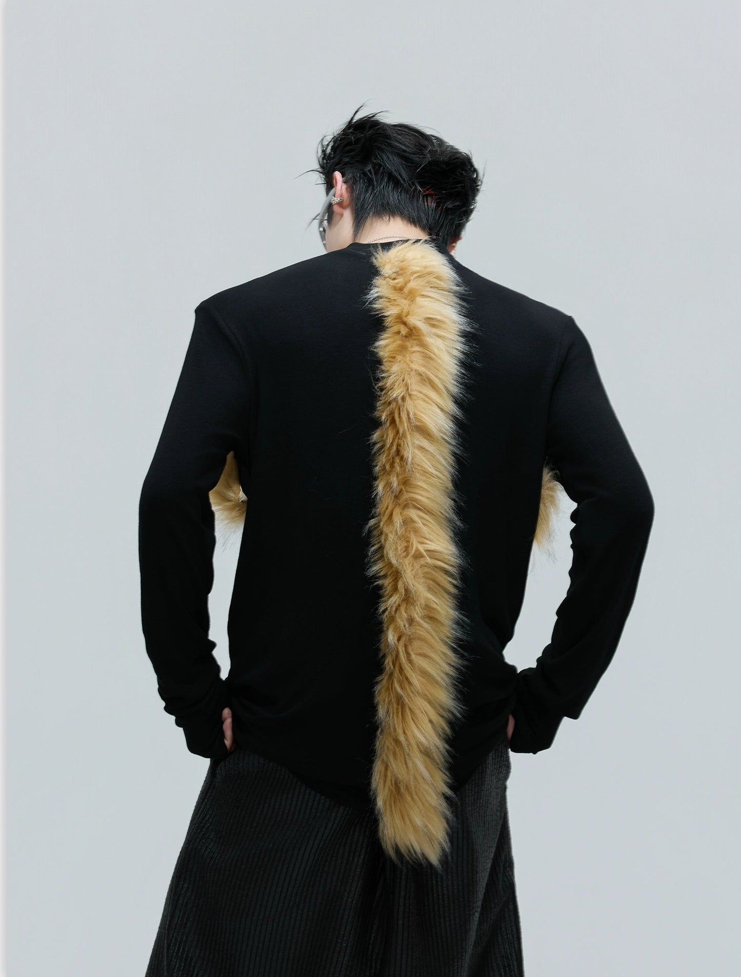 【25s Nov.】Retro High-neck Fur Slim Bottoming Shirt