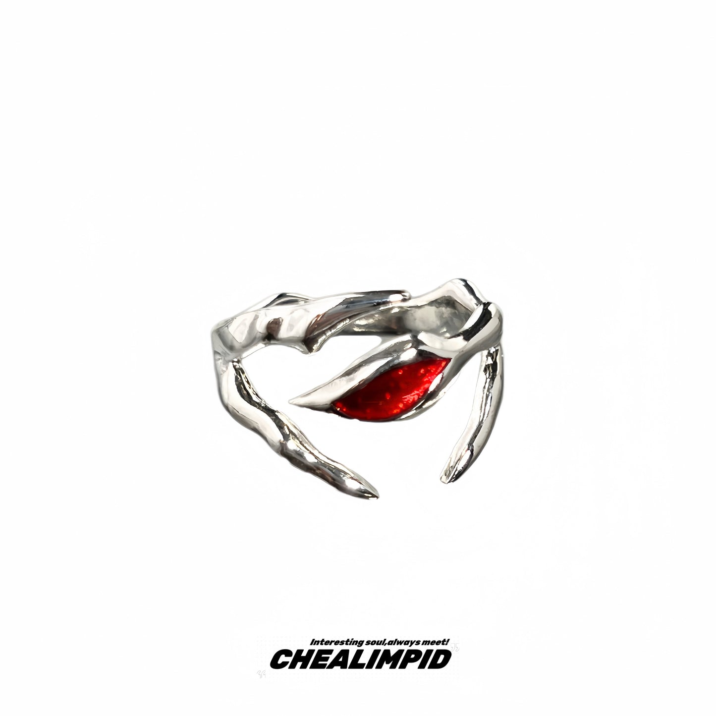 Irregular Blood Red Solution Ring