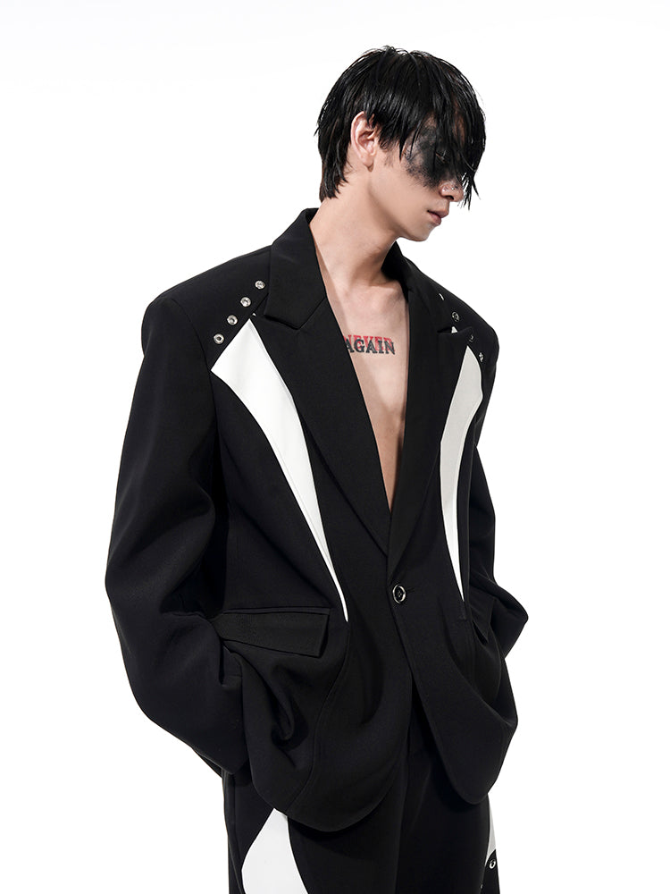 【25s Apr.】Deconstructed Color-blocked Suit + Pants