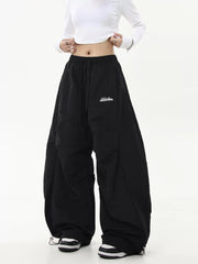 【25s Jul.】Ruched Paratrooper Banana-Cut Wide Cargo Pants