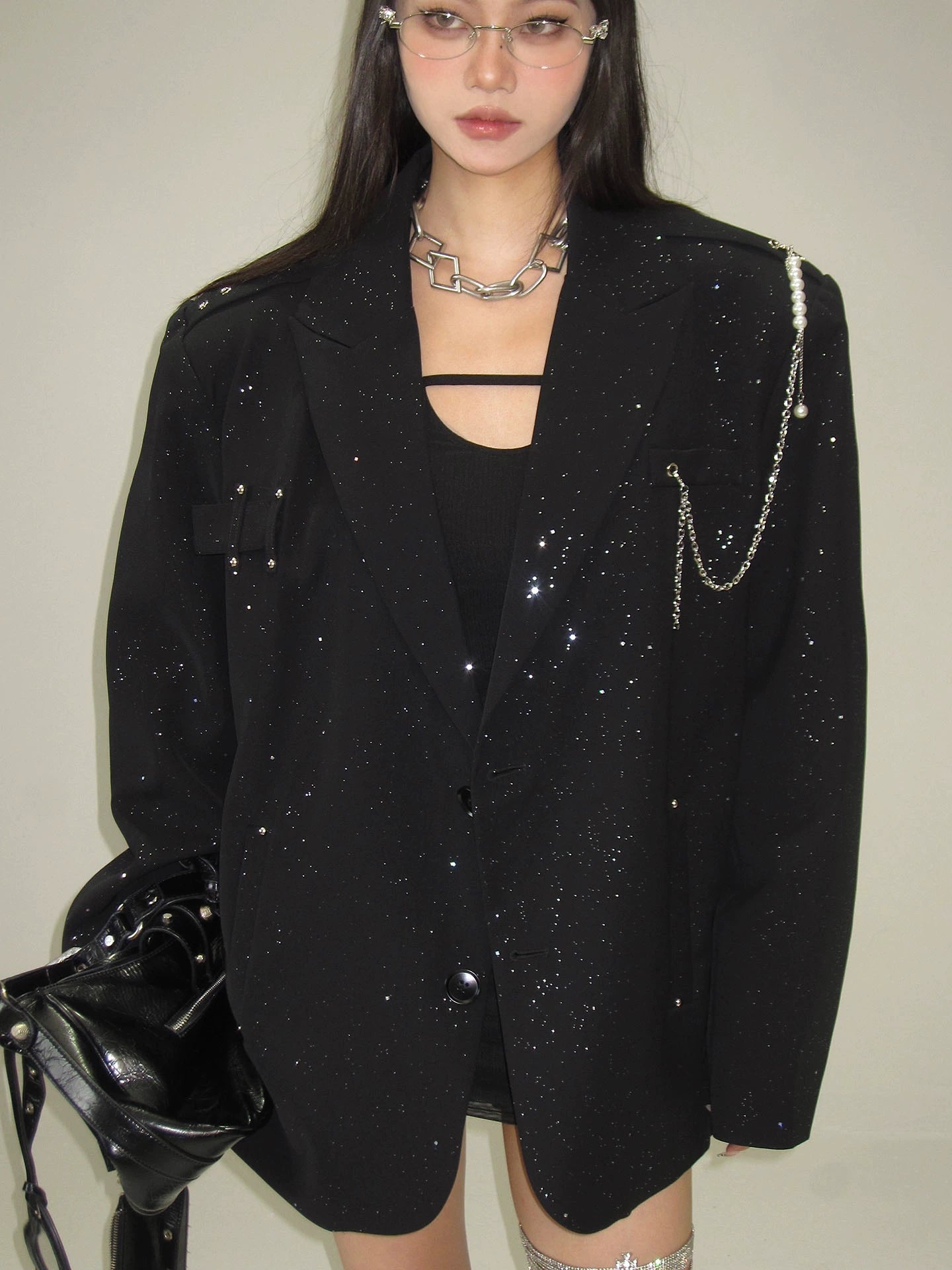 【25s Sep.】Light Luxury Starry Sky Glitter Suit Jacket