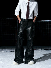 【26s Jan.】Textured Snakeskin Flared Leather Pants
