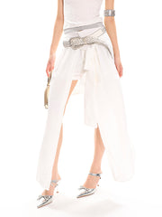 【25s Apr.】Temperament Suit Tie Irregular Skirt